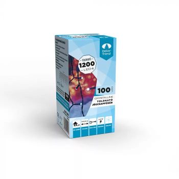   Crystalline toldható LED jégcsapfüzér 300 x 40 cm, 100 db HIDEG FEHÉR LED-del, fekete kábellel, Kül-