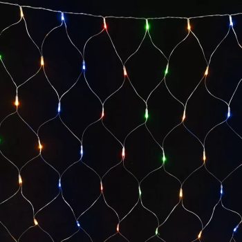   Crystalline toldható LED fényháló, 200 x 100 cm, 96 db MULTI LED, átlátszó kábel, Kül- és beltéri
