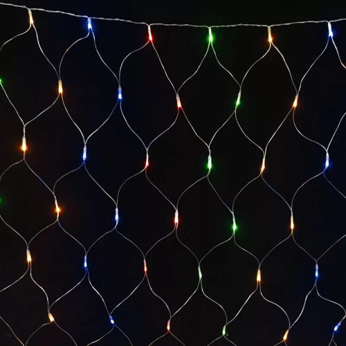 Crystalline toldható LED fényháló, 200 x 100 cm, 96 db MULTI LED, átlátszó kábel, Kül- és beltéri