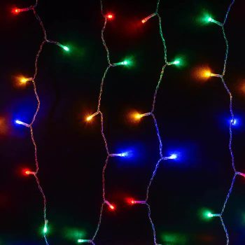   Crystalline toldható LED fényfüggöny 200 x 250 cm, 500 db MULTI LED, átlátszó kábel, Kül- és beltéri