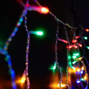   Crystalline toldható LED jégcsapfüzér, 200 x 90 cm, 138 db MULTI LED, átlátszó kábel, Kül- és beltér