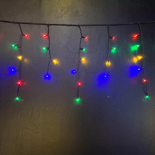 Crystalline toldható LED jégcsapfüzér, 300 x 40 cm, 100 db MULTI LED, átlátszó kábel, Kül- és beltér
