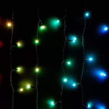   Heylight fényfüggöny, 90 x 200 cm, 200 RGB LED, fekete kábel, IP44, BT vezérlés