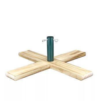   Crosswood műkarácsonyfa talp, zöld tartórúd, natúr fenyőtalp