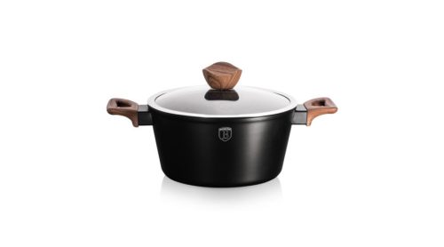 Berlinger Haus Ebony Rosewood Line magas lábas gránit-márvány bevonattal, fedővel, 20 cm