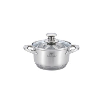   Blaumann Satin Gourmet Line rozsdamentes acél magas lábas fedővel, 26 cm