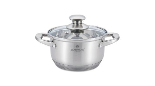 Blaumann Satin Gourmet Line rozsdamentes acél magas lábas fedővel, 26 cm