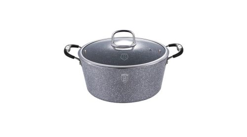 Berlinger Haus Stone Touch magas lábas kő hatású márvány bevonattal, szilikon fogókkal, fedővel