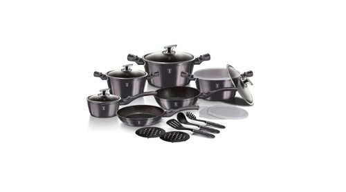 Berlinger Haus Carbon Pro Collection 15+3 részes edénykészlet márvány bevonattal