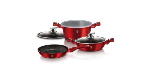 Berlinger Haus Metallic Burgundy 6 részes edénykészlet márvány bevonattal, metál külső bevonattal