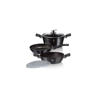   Berlinger Haus Carbon Pro Collection 6 részes edénykészlet márvány bevonattal