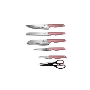   Berlinger Haus I-Rose Collection 7 részes rozsdamentes acél késkészlet állvánnyal