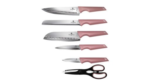 Berlinger Haus I-Rose Collection 7 részes rozsdamentes acél késkészlet állvánnyal