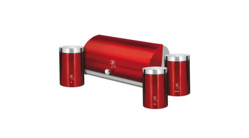 Berlinger Haus Metallic Burgundy Line kenyértartó és 3 db tárolódoboz