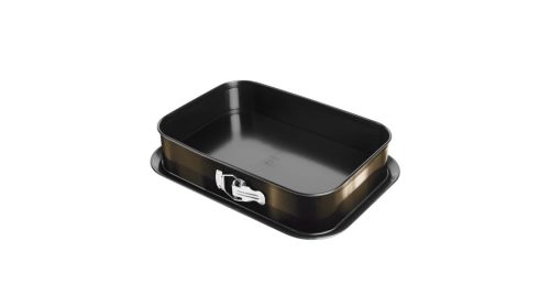 Berlinger Haus Metallic Line Shine Black Edition kapcsos szögletes tortaforma titán bevonattal, alát