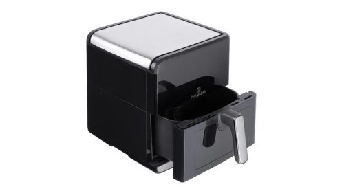 Berlinger Haus Matte Black Collection Air Fryer digitális forró levegős sütő átlátszó ablakkal