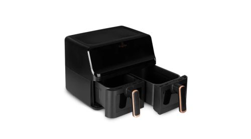 Berlinger Haus Black Rose Collection Air Fryer dupla kosarú forró levegős sütő átlátszó ablakokkal