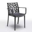 Trinity műanyag kerti karfás szék grafit szürke
