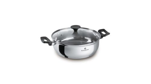 Blaumann Gourmet Line rozsdamentes acél lábas fedővel, bakelit fogóval, 28 cm