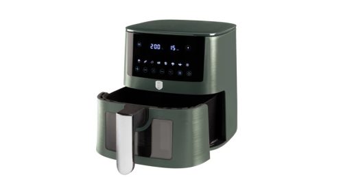 Berlinger Haus Matte Green Collection Air Fryer digitális forró levegős sütő átlátszó ablakkal, 8 L