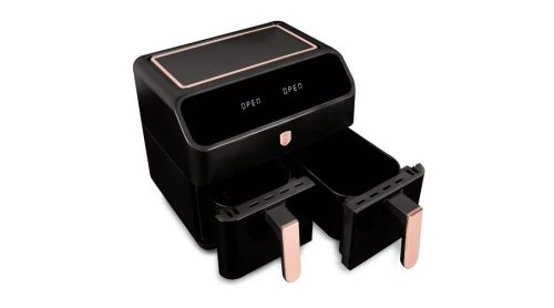 Berlinger Haus Black Rose Collection Air Fryer dupla kosarú digitális forró levegős sütő, 4+4 L