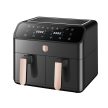 Berlinger Haus Black Rose Collection Air Fryer dupla kosarú digitális forró levegős sütő, 4+4 L