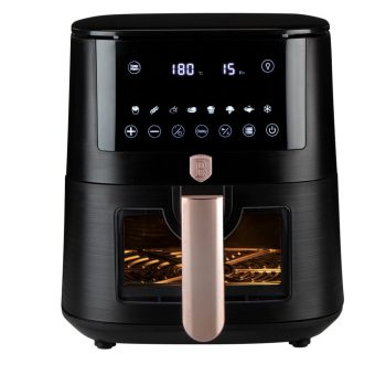   Berlinger Haus Black Rose Collection Air Fryer digitális forró levegős sütő átlátszó ablakkal, 8L
