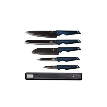   Berlinger Haus Metallic Aquamarine Line 6 részes késkészlet tapadásmentes bevonattal, mágneses fali 