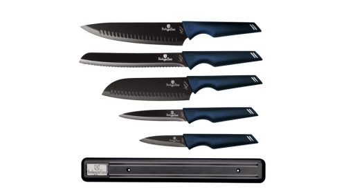 Berlinger Haus Metallic Aquamarine Line 6 részes késkészlet tapadásmentes bevonattal, mágneses fali 