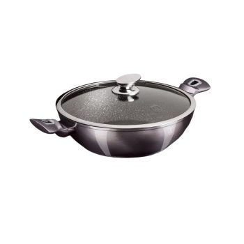  Berlinger Haus Carbon Pro Collection wok fedővel, márvány bevonattal, 30 cm