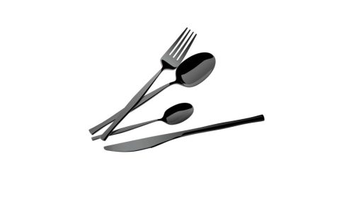 Berlinger Haus 6 személyes rozsdamentes acél evőeszköz készlet, fekete színben