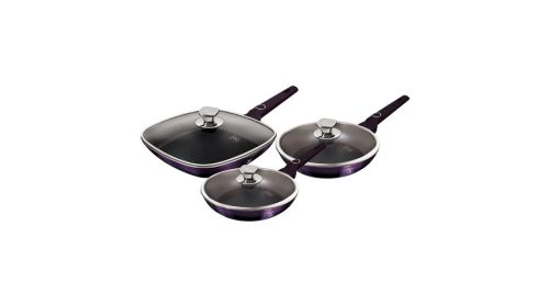 Berlinger Haus Purple Eclipse Collection 6 részes serpenyőkészlet titán bevonattal, fedővel