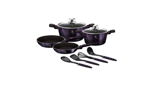 Berlinger Haus Purple Eclipse 10 részes edénykészlet titán bevonattal, kiszedőkkel