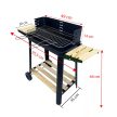 Téglalap alakú görgös faszenes kerti grill sütő