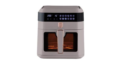 Berlinger Haus Taupe Collection Air Fryer digitális forró levegős sütő átlátszó ablakkal, 6L