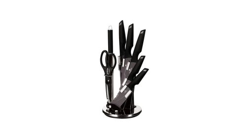 Berlinger Haus Black Silver Collection 8 részes rozsdamentes késkészlet tapadásmentes bevonattal, ál