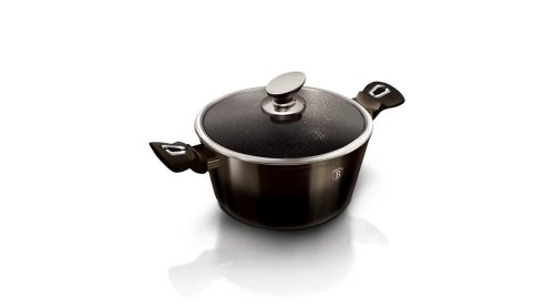 Berlinger Haus Metallic Line Shine Black Edition magas lábas márvány bevonattal, kétféle fedővel, 28