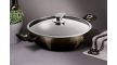 Berlinger Haus Metallic Line Shine Black Edition wok fedővel, márvány bevonattal, 30 cm