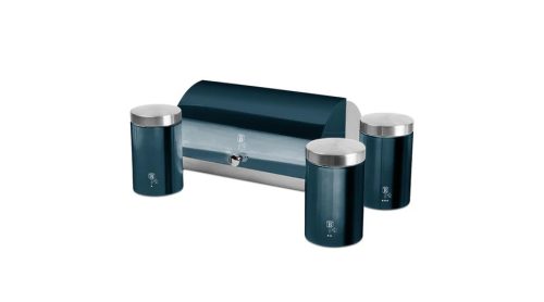 Berlinger Haus Metallic Aquamarine Line kenyértartó és 3 db tárolódoboz