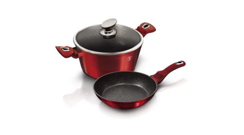 Berlinger Haus Metallic Burgundy Line 3 részes edénykészlet márvány bevonattal