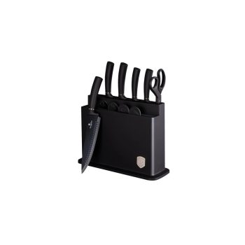   Berlinger Haus Black Silver Collection 11 részes késkészlet vágódeszkákkal és állvánnyal