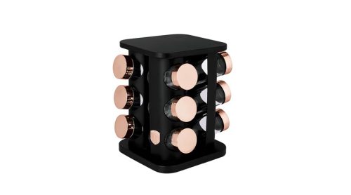 Berlinger Haus Black Rose Collection 13 részes fűszertartó készlet forgatható állvánnyal