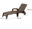 Omaha rattan hatású műanyag kerti napozóágy barna