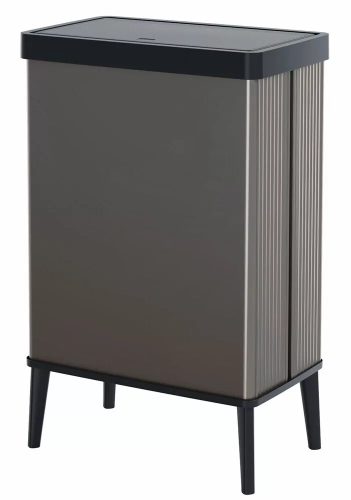 Curver Verto High műanyag beltéri fedeles szemetes 54L szürke-fekete