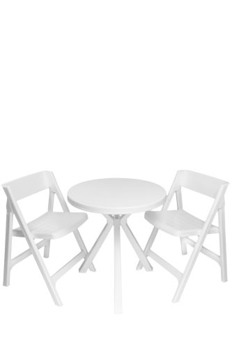 Balkon műanyag kerti bútor szett fehér - Flair