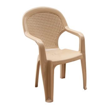 Chicago műanyag kerti szék magas támlás mokka - Flair