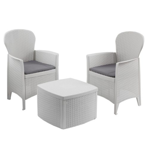 Tree rattan hatású műanyag kerti szett fehér O316