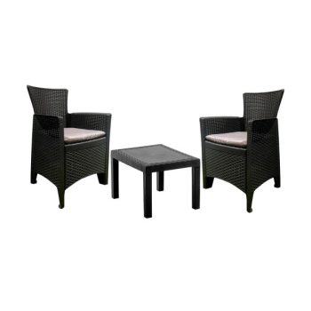   Forest rattan hatású műanyag kerti szett antracit szürke O317