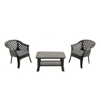 Larni balcony műanyag kerti szett antracit szürke