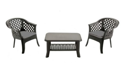 Larni balcony műanyag kerti szett antracit szürke